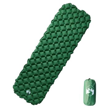 Colchón Inflable De Camping Para 1 Persona Verde 190x58x6 Cm