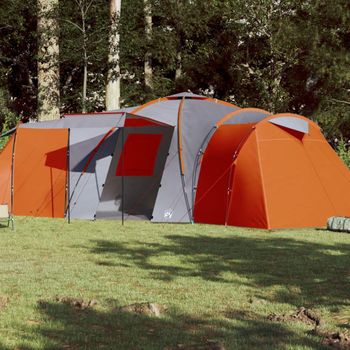 Tienda De Campaña Familiar Iglú 12 Personas Impermeable Naranja