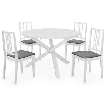 Juego De Muebles De Comedor 5 Piezas Mdf Blanco