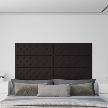 Paneles De Pared 12 Uds Cuero Sintético Negro 90x30 Cm 3,24 M²