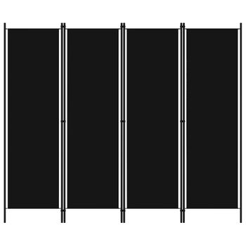 Biombo Divisor De 4 Paneles Negro 200x180 Cm