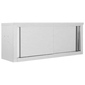 Armario Pared De Cocina Puertas Correderas Acero 120x40x50 Cm