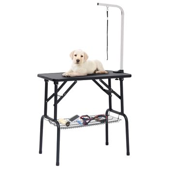 Mesa De Aseo Ajustable Para Perros Con 1 Lazo Y Cesta