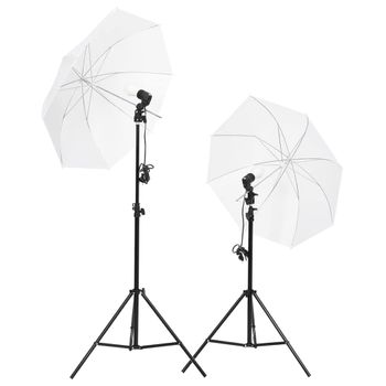 Kit Iluminación De Estudio Fotográfico Con Trípodes Y Paraguas