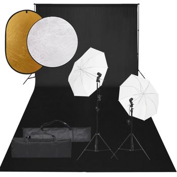 Kit De Estudio Fotográfico Con Set De Luces, Fondo Y Reflector