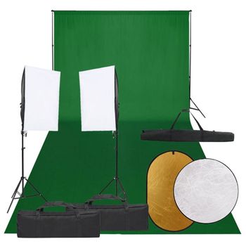 Kit De Estudio Fotográfico Con Set De Luces, Fondo Y Reflector