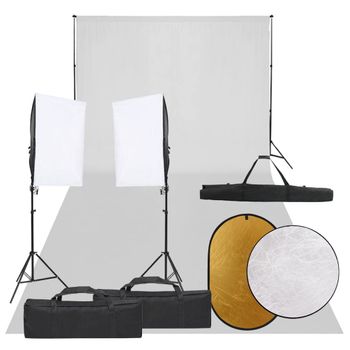 Kit De Estudio Fotográfico Con Set De Luces, Fondo Y Reflector