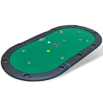 Tablero De Póker Plegable Para 10 Jugadores Verde