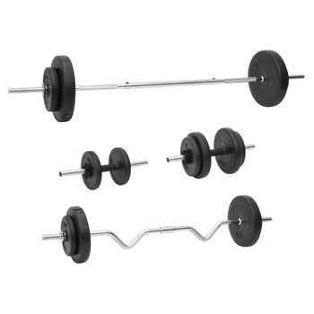 Juego De Barras Y Mancuernas Con Discos 60 Kg