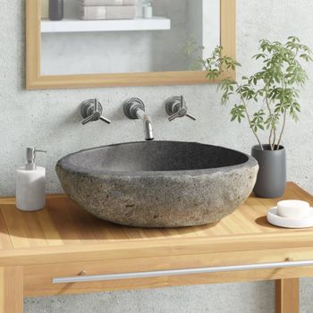 Lavabo Ovalado Piedra De Río (29-38)x(24-31) Cm