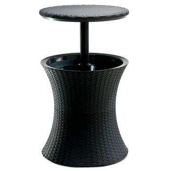 Mesa De Bar Nevera Rattan Antracita 203835