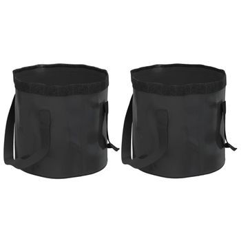 Cubos Plegables 2 Unidades Pvc Negro 20 L