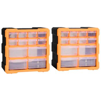 Organizadores Multicajones Con 12 Cajones 2 Uds 26,5x16x26 Cm