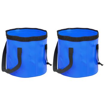 Cubos Plegables 2 Unidades Pvc Azul 20 L