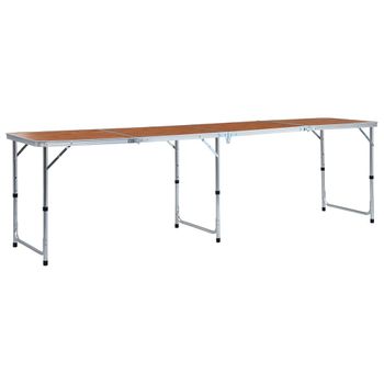 Mesa De Camping Plegable De Aluminio 240x60 Cm