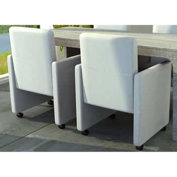 Sillas De Comedor 2 Unidades Cuero Sintético Blanco