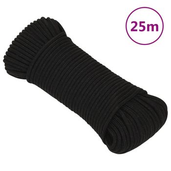 Cuerda De Trabajo Poliéster Negro 3 Mm 25 M