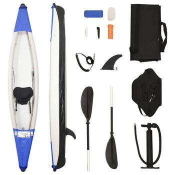 Kayak Inflable Poliéster Azul 375x72x31 Cm