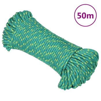 Cuerda De Barco Polipropileno Verde 4 Mm 50 M