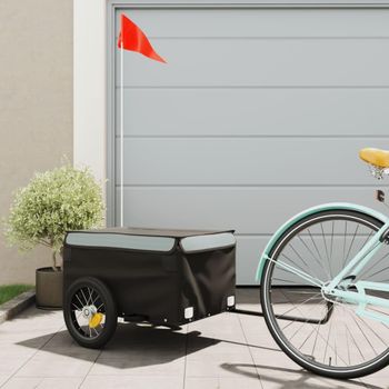 Remolque Para Bicicleta Hierro Negro Y Gris 30 Kg