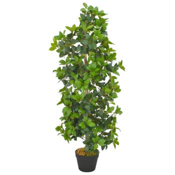 Planta Artificial Árbol De Laurel Con Macetero 120 Cm Verde