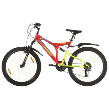 Bicicleta Montaña 21 Velocidades 26 Pulgadas Rueda 49 Cm Rojo