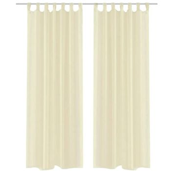 2 Cortinas Color Crema Transparentes 140 X 225 Cm