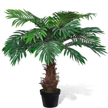 Árbol Palmera Artificial Cycus Con Macetero 80 Cm