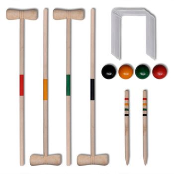 Juego De Croquet De Madera Para 4 Jugadores