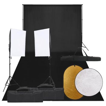 Kit De Estudio Fotográfico Con Set De Luces, Fondo Y Reflector