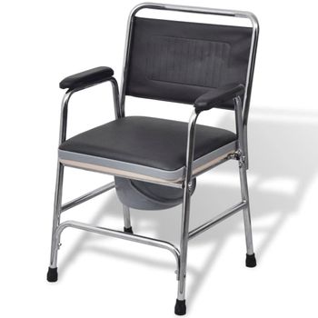 Silla Con Inodoro Wc Acero Negra