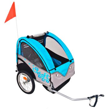 Remolque Para Bicicletas Gris Y Azul 30 Kg