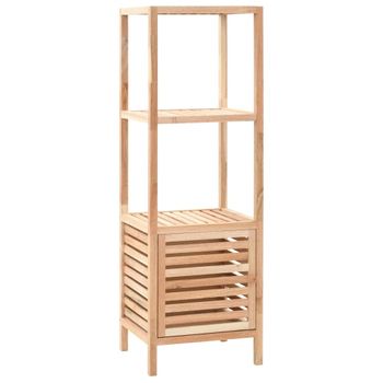 Mueble De Almacenaje Baño Madera Maciza Nogal 39,5x35,5x123 Cm