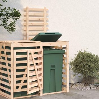 Extensión Para Cobertizo De Cubos De Basura Madera Maciza Pino