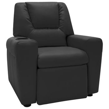 Sillón Reclinable Para Niños Cuero Sintético Negro