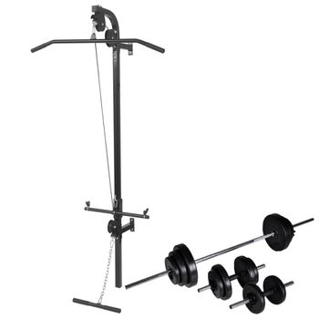 Máquina Musculación Power Tower Con Pesas Y Mancuernas 30,5 Kg