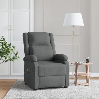 Sillón De Masaje De Tela Gris Oscuro