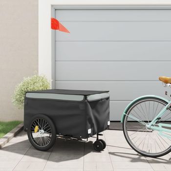 Remolque Para Bicicleta Hierro Negro Y Gris 45 Kg