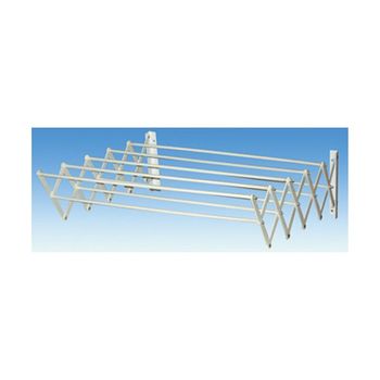 Tendedero extensible de pared con 5 barras paralelas de 63,5x20x60 cm en  metal blanco Homcom