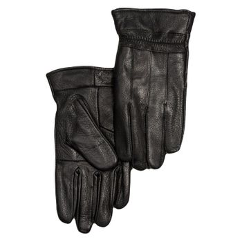 Guantes Cuero Caballero Piel Negro Forrado Talla M