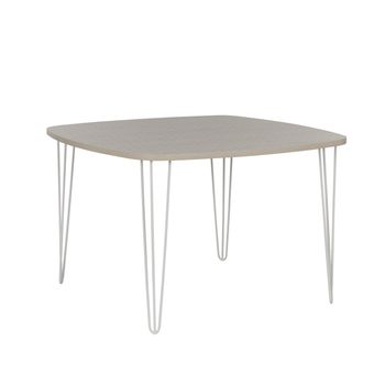 Mesa De Comedor Cuadrada Con Patas De Alambre Lemon - L 115  X A 115  X H 74  Cm - Imitación  Madera Clara