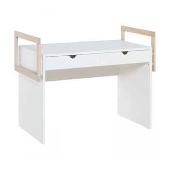 Escritorio 2 Cajones Con Bordes De Madera - Stige - L 118  X A 65  X H 93.4  Cm