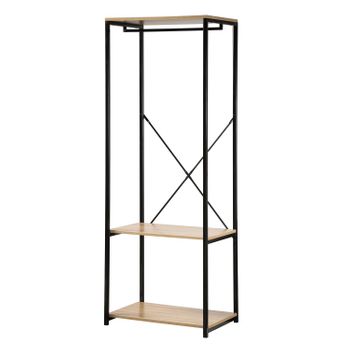 Perchero Metálico Con Ruedas Con 2 Estantes Multiusos – Estructura Resistente  Burro De Entrada 84x43x160cm Negro con Ofertas en Carrefour