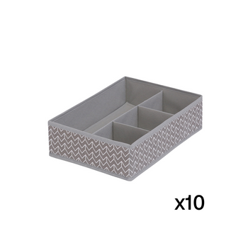 Lote De 10 Cajones Organizadores Con 4 Compartimentos De Tela Geométrica