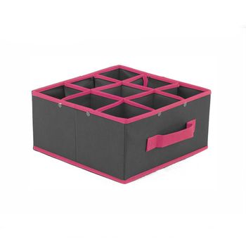 Organizador De Cajón 9 Compartimentos - L 26.5  X A 26.5  X H 13  Cm - Gris Claro