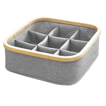 Cesta Marco Bambú 9 Compartimentos Color Gris - L 29  X A 29  X H 9  Cm