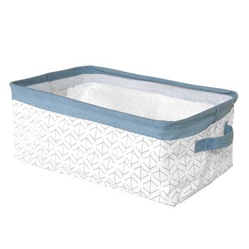 Cesta Blanca Y Azul 2 Asas 43x26x16cm