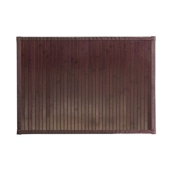 Alfombrilla De Baño De Bambú Marrón Moca 61 X 43 Cm - Madera Oscura