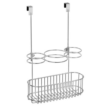 Cesta De Almacenaje Colgante 3 Soportes 1 Cesta Inferior - L 27.18  X A 12.7  X H 24.4  Cm - Plata