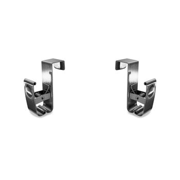 Porta Paños De Cocina De Acero Inoxidable Para Cajón - Juego De 4 - L 5  X A 2.5  X H 7.2  Cm - Plata